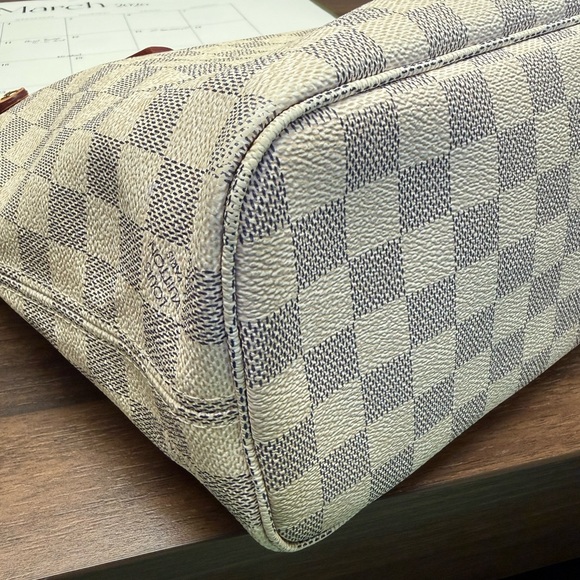 Louis Vuitton Damier Azur Canvas Neverfull PM with Tan Trim - Picture 13 of 16